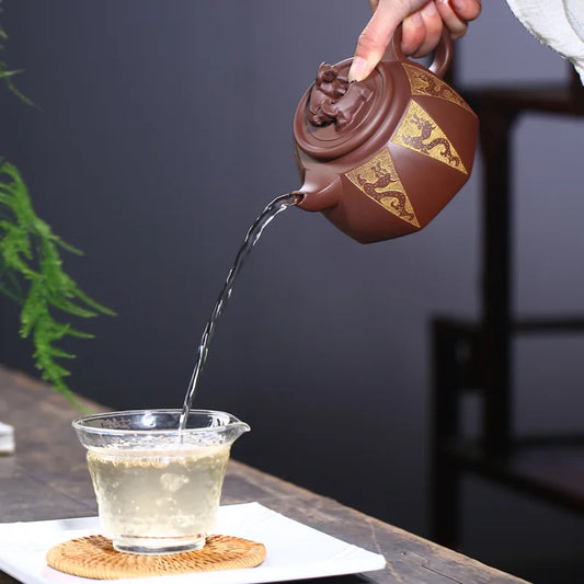 Yixing Purple Clay Pot Double Cattle Douzhi Pot Ni Xin'an Teapot Wholesale Rain Medium Sand Raw Ore Bottom Trough Pure Full Hand