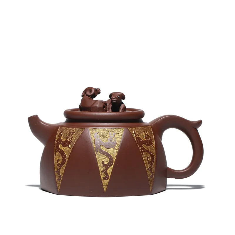 Yixing Purple Clay Pot Double Cattle Douzhi Pot Ni Xin'an Teapot Wholesale Rain Medium Sand Raw Ore Bottom Trough Pure Full Hand