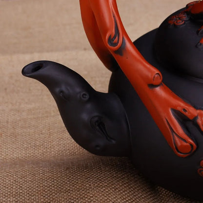 Yixing Purple Clay Pot Extra Large Capacity Plum Magpie Primula Tea Pot Decoration Pot Raw Mine Old Purple Clay Tea Pot