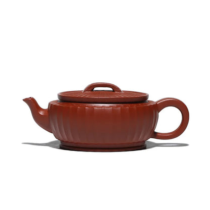 Yixing Purple Clay Pot Factory Wholesale Rain Medium Sand Raw Ore Dahongpao Tea Rib Pattern Small Hanwa Pot One Piece Dropshippi