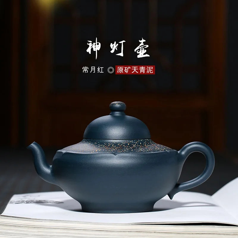 Yixing Purple Clay Pot, Famous Home-Style Moon Red Pure Handmade Sky Blue Mash Magic Lamp Pot, Large Capacity, Sincerely Recruit