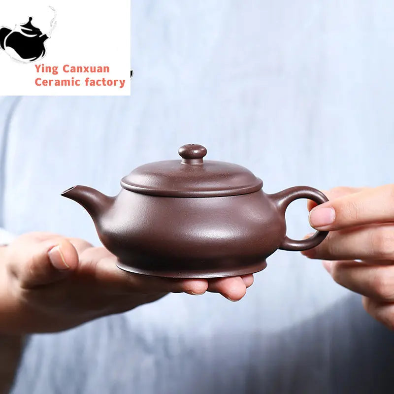 Yixing Purple Clay Pot Handmade Tea Pot Kung Fu Tea Set Original Mine Hundred Eyes Purple Clay Ming Furnace Pot Chinese Tea Pot