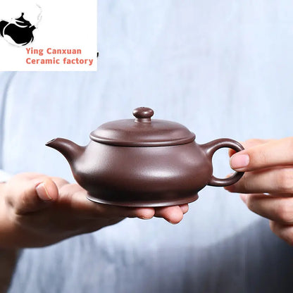 Yixing Purple Clay Pot Handmade Tea Pot Kung Fu Tea Set Original Mine Hundred Eyes Purple Clay Ming Furnace Pot Chinese Tea Pot