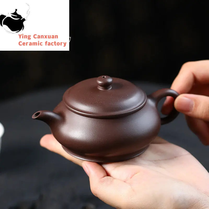 Yixing Purple Clay Pot Handmade Tea Pot Kung Fu Tea Set Original Mine Hundred Eyes Purple Clay Ming Furnace Pot Chinese Tea Pot