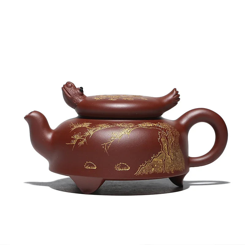 Yixing Purple Clay Pot Happiness and Longevity Pot Raw Ore Purple Clay Ni Xin'an Teapot Rain Medium Sand Factory Wholesale Pure