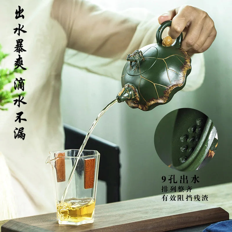 Yixing Purple Clay Pot Original Mine Purple Clay Xishi Drinking Pu'er Handmade Chinese Tea Pot Kung Fu Tea Set 300ml