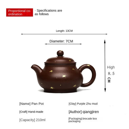 Yixing Purple Clay Pot Raw Mine Dahongpao Fair Pot Kung Fu Tea Set Teapot 210ml
