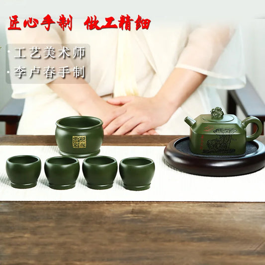 Yixing Purple Clay Pot Riding the Wind and Waves Home Collection Old Purple Clay All Handmade Kung Fu Tea Set Chinese Teapot