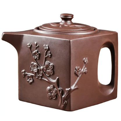 Yixing Purple Clay Pot Stainless Steel Filter Teapot Large-capacity Square Pot Kung Fu Tea Set Pour Spout Kettle with Handle