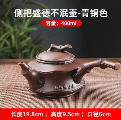 Yixing-Purple Clay Pot with Large Curved Handle, Teapot, Manual, Creative, Side Handle, Kungfu Tea Set