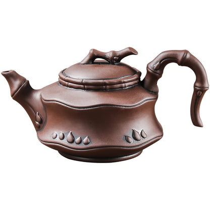 Yixing-Purple Clay Pot with Large Curved Handle, Teapot, Manual, Creative, Side Handle, Kungfu Tea Set