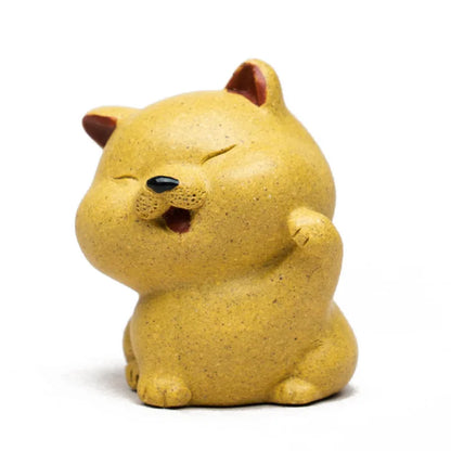 Yixing Purple Clay Tea Pet Chinese Zodiac Dog Statue Ornaments Handmade Sculpture Tea Figurine Crafts Zisha Tea Set Decoration