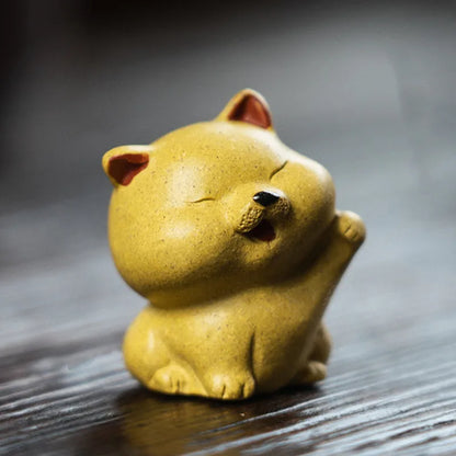 Yixing Purple Clay Tea Pet Chinese Zodiac Dog Statue Ornaments Handmade Sculpture Tea Figurine Crafts Zisha Tea Set Decoration
