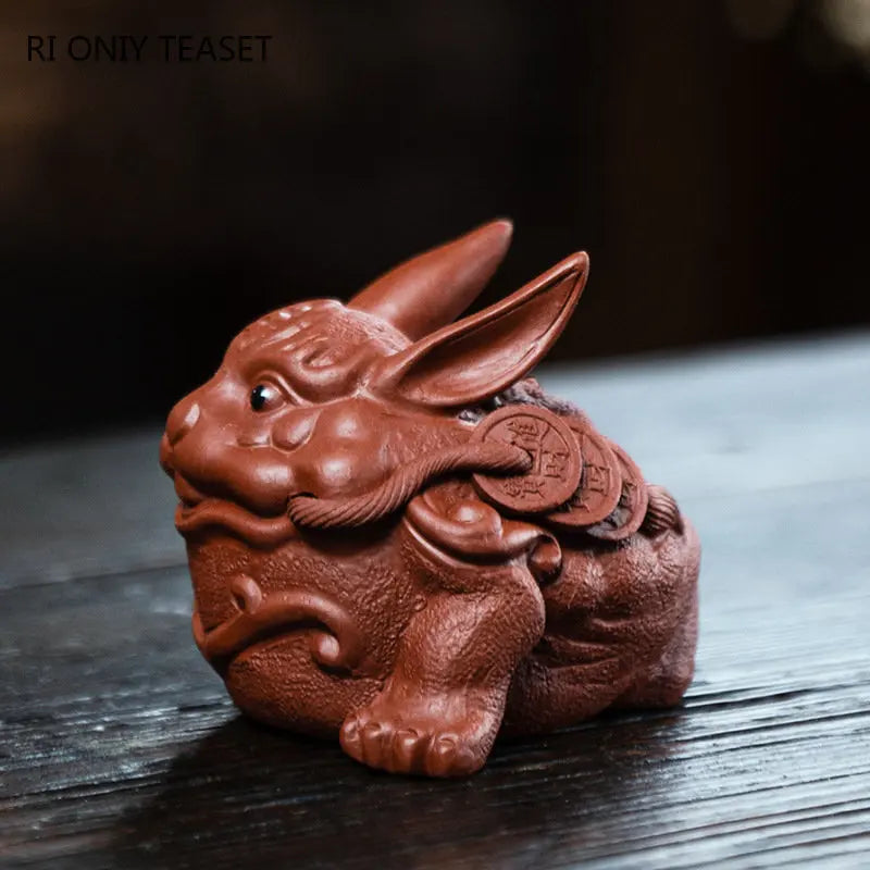 Yixing Purple Clay Tea Pet Lucky Golden Toad Ornaments Handmade Sculpture Dahongpao Crafts Chinese Zisha Tea Set Decoration