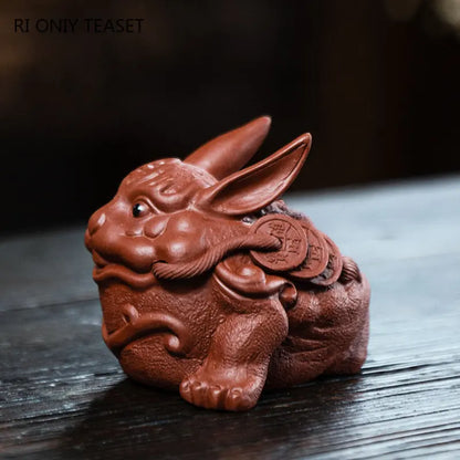 Yixing Purple Clay Tea Pet Lucky Golden Toad Ornaments Handmade Sculpture Dahongpao Crafts Chinese Zisha Tea Set Decoration