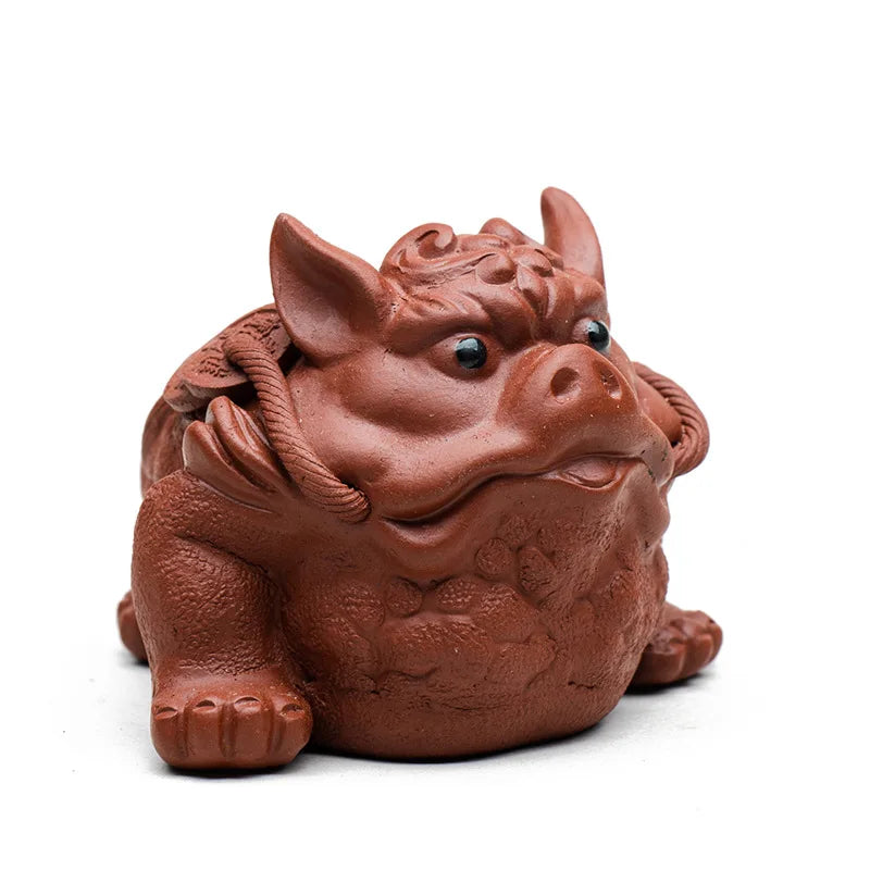 Yixing Purple Clay Tea Pet Lucky Golden Toad Ornaments Handmade Sculpture Dahongpao Crafts Chinese Zisha Tea Set Decoration
