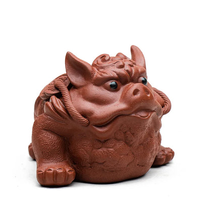 Yixing Purple Clay Tea Pet Lucky Golden Toad Ornaments Handmade Sculpture Dahongpao Crafts Chinese Zisha Tea Set Decoration