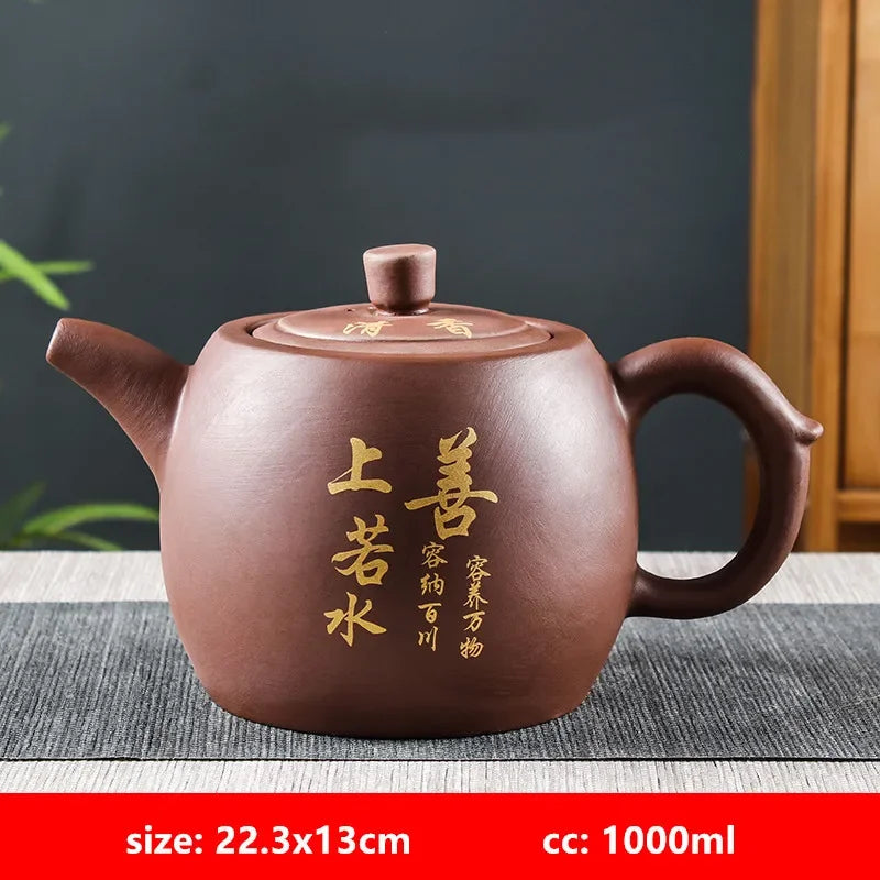 Yixing Purple Clay Tea Pot Chinese Large Capacity Teapot Tradition Beauty Tea Infuser Retro Tea Set Household Drinkware 1000ml