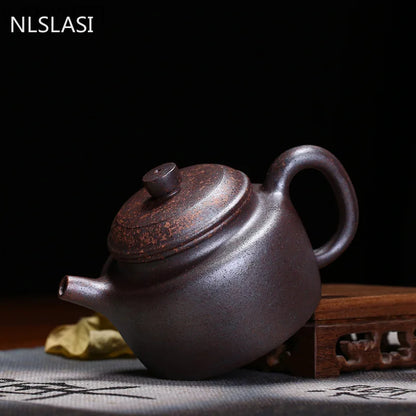 Yixing Purple Clay Tea pot Retro firewood Kiln change Teapot Ore beauty filter kettle Master handmade Teaware Drinkware 260ml