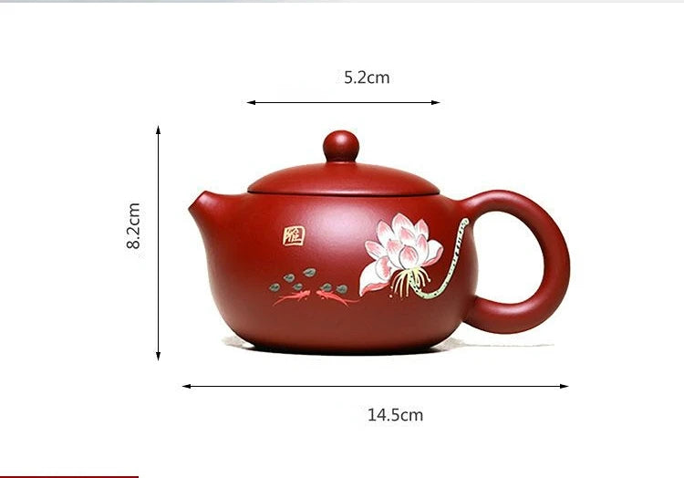 Yixing Purple Clay Teapot 280ml Handcrafted Lotus Small Capacity Traditional Chinese Kettle Puer Oolong Tea Set