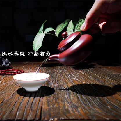Yixing Purple Clay Teapot Handmade Ball Hole Filter Ore Dahongpao retro Zisha Tea Set Chinese Kettle Gift High Quality 150ml