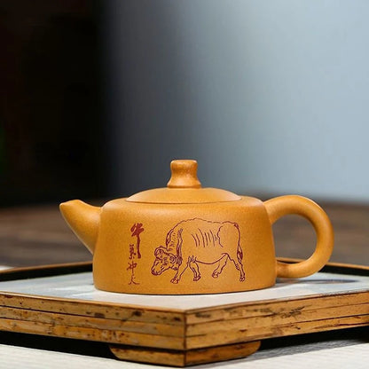 Yixing Purple Clay Teapot Handmade Ball Hole Filter Xishi Tea Pot Raw Ore Dahongpao Kettle Zisha Tea Set Gifts