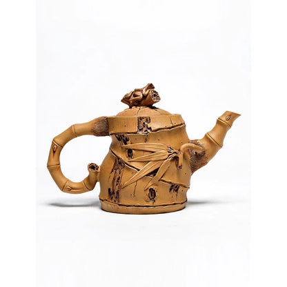 Yixing Purple Clay Teapot Handmade Imitation Bamboo Segment Teapot Household Black Tea Tea Set Set Authentic Segment Mud Kung Fu