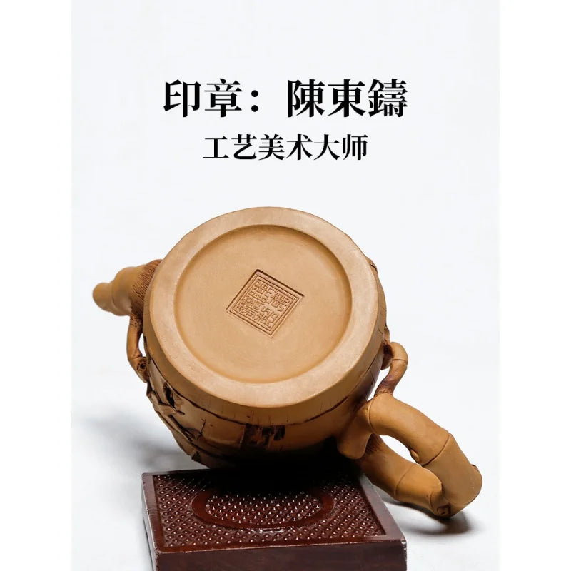 Yixing Purple Clay Teapot Handmade Imitation Bamboo Segment Teapot Household Black Tea Tea Set Set Authentic Segment Mud Kung Fu