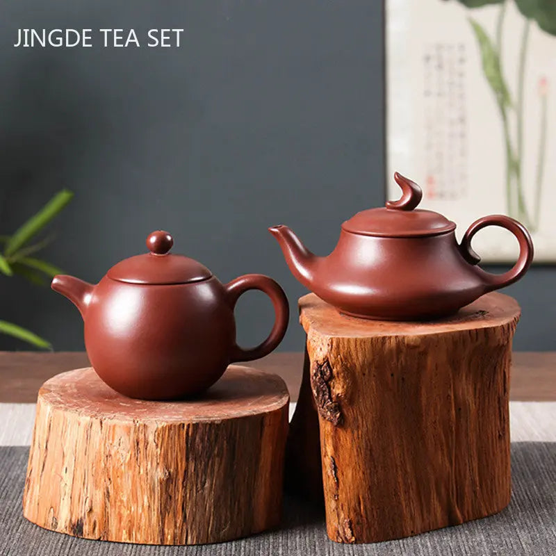 Yixing Purple Clay Teapot Handmade Zhu Mud Dragon Egg Kettle Chinese Beauty Tea Infuser Raw Ore Zisha Tea Pot Home Drinkware