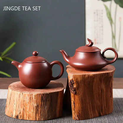 Yixing Purple Clay Teapot Handmade Zhu Mud Dragon Egg Kettle Chinese Beauty Tea Infuser Raw Ore Zisha Tea Pot Home Drinkware