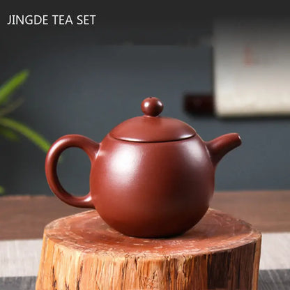 Yixing Purple Clay Teapot Handmade Zhu Mud Dragon Egg Kettle Chinese Beauty Tea Infuser Raw Ore Zisha Tea Pot Home Drinkware