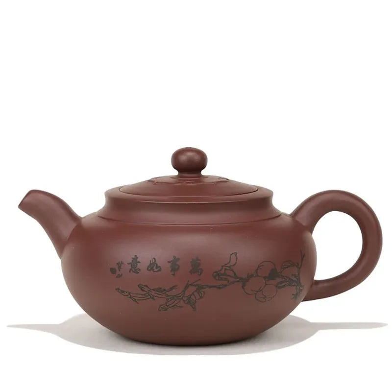 Yixing Purple Clay Teapot Handmade Zhu Mud Filter Kettle Chinese Beauty Tea Infuser Raw Ore Zisha Tea Pot Home Drinkware 350ml