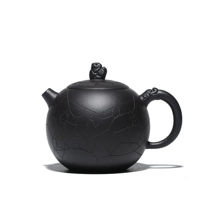 Yixing Purple Clay Teapot Ice Pattern Teapot Small Teapot Rain Medium Sand Wholesale Raw Ore Black Clay Tea Set One Piece Dropsh