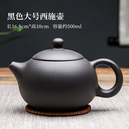 Yixing Purple Clay Teapot Large Capacity Handmade Xishi Kettle Raw Ore Zhu Mud Filter Tea Maker Chinese Zisha Tea Set500ml
