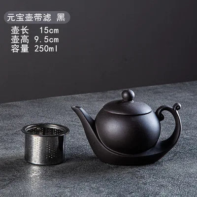 Yixing-Purple Clay Teapot, Large Capacity, Stainless Steel Filter, Single Pot, Ceramic Tea Maker, Household Kungfu Tea Set