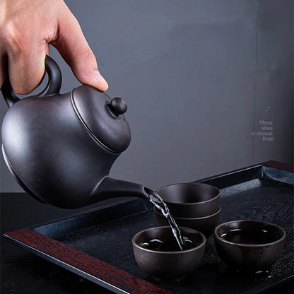 Yixing-Purple Clay Teapot, Large Capacity, Stainless Steel Filter, Single Pot, Ceramic Tea Maker, Household Kungfu Tea Set