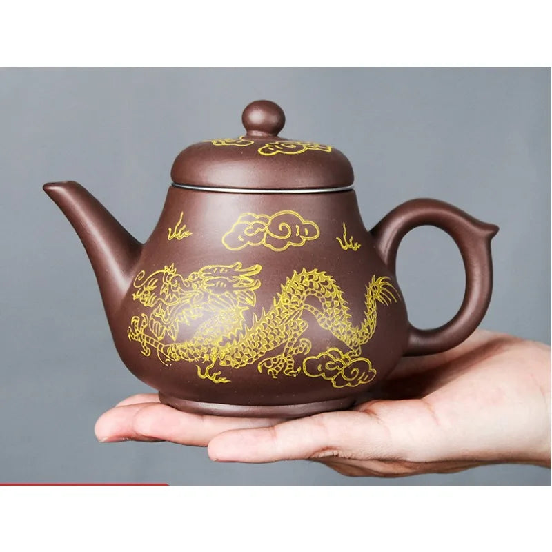 Yixing Purple Clay Teapot Large Capacity Teapot Single Pot with Built-in Stainless Steel Filter Teapot Household Kungfu Tea Set