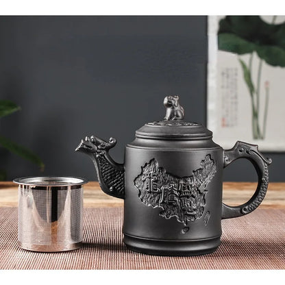 Yixing Purple Clay Teapot Large Capacity Teapot Single Pot with Built-in Stainless Steel Filter Teapot Household Kungfu Tea Set