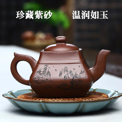 Yixing Purple Clay Teapot Large Capacity Teapot Single Pot with Built-in Stainless Steel Filter Teapot Household Kungfu Tea Set