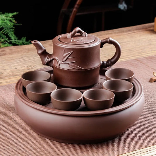 Yixing Purple Clay Teapot Large Capacity Teapot Single Pot with Built-in Stainless Steel Filter Teapot Household Kungfu Tea Set
