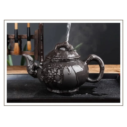 Yixing Purple Clay Teapot Large Capacity Vermilion Clay Plum Blossom Pot Large Filter Teapot and Teacup Set Kungfu Tea Set