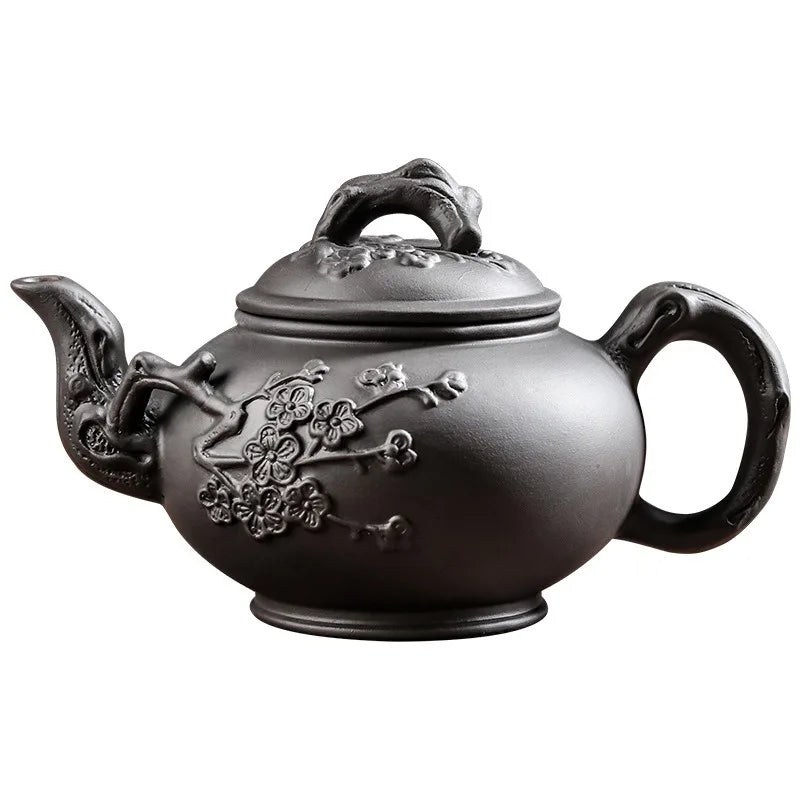 Yixing Purple Clay Teapot Large Capacity Vermilion Clay Plum Blossom Pot Large Filter Teapot and Teacup Set Kungfu Tea Set