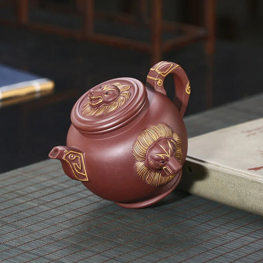 Yixing Purple Clay Teapot Lion to Run Factory Raw Ore Pot Tea Set Wholesale Gift Teapot One Piece Dropshipping Goods