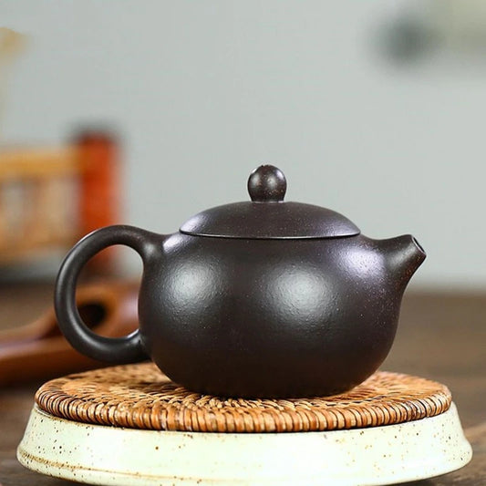 Yixing Purple Clay Teapot Master Hand Carved Peony Xishi Tea Pot Filter Kettle Chinese Authentic Zisha Tea Set 150ml Puer Teapot