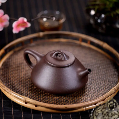 Yixing Purple Clay Teapot, Pure Handmade, Master Gung Fu Tea Set, Raw Ore, Old Stone Scoop Teapots, Household Drinkware