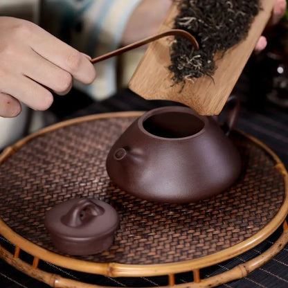Yixing Purple Clay Teapot, Pure Handmade, Master Gung Fu Tea Set, Raw Ore, Old Stone Scoop Teapots, Household Drinkware