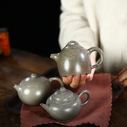 Yixing Purple Clay Teapot Pure Handmade Teapot Famous Firewood Kiln Change Raw Ore Old Segment Mud Qin Quan Teapot Tea Set