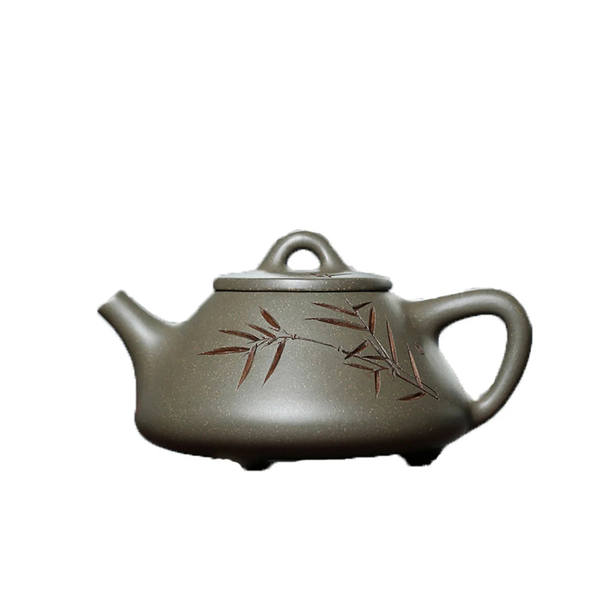 Yixing Purple Clay Teapot Raw Ore Crab Shell Green Ziye Stone Scoop Hand-lettering Painting Teapot Kung Fu Tea Set Teapot Capaci