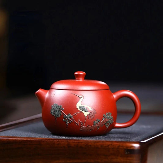 Yixing Purple Clay Teapot  Raw Ore Dahongpao Crane High Quality Teaware Oolong Tea Set Filter Kettle
