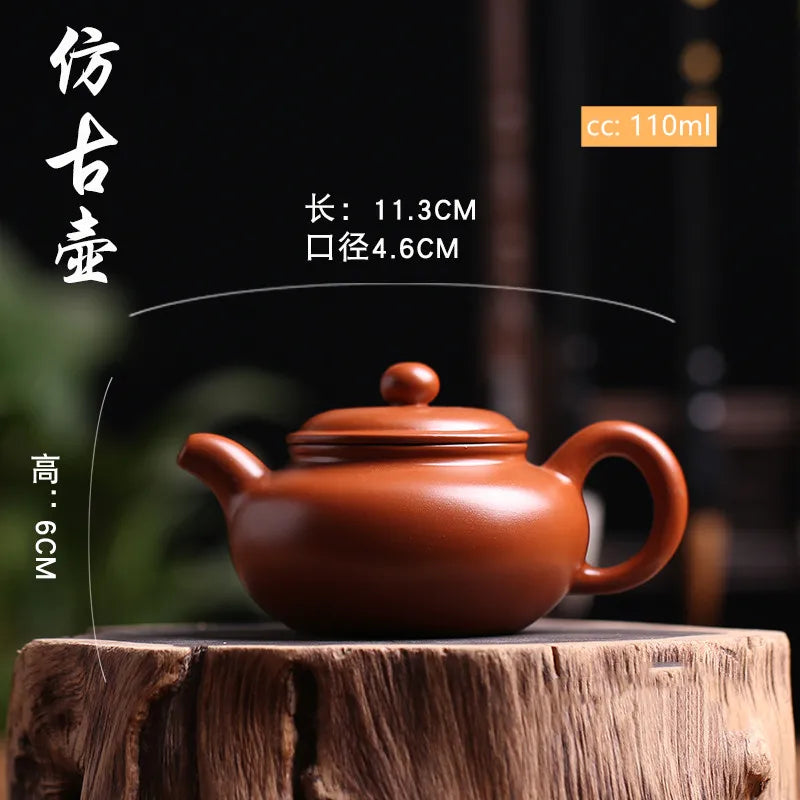 Yixing Purple Clay Teapot Raw Ore Dahongpao Tea Set Small Capacity Handmade Ball Hole Filter Tea Maker Chinese Zisha Kettle